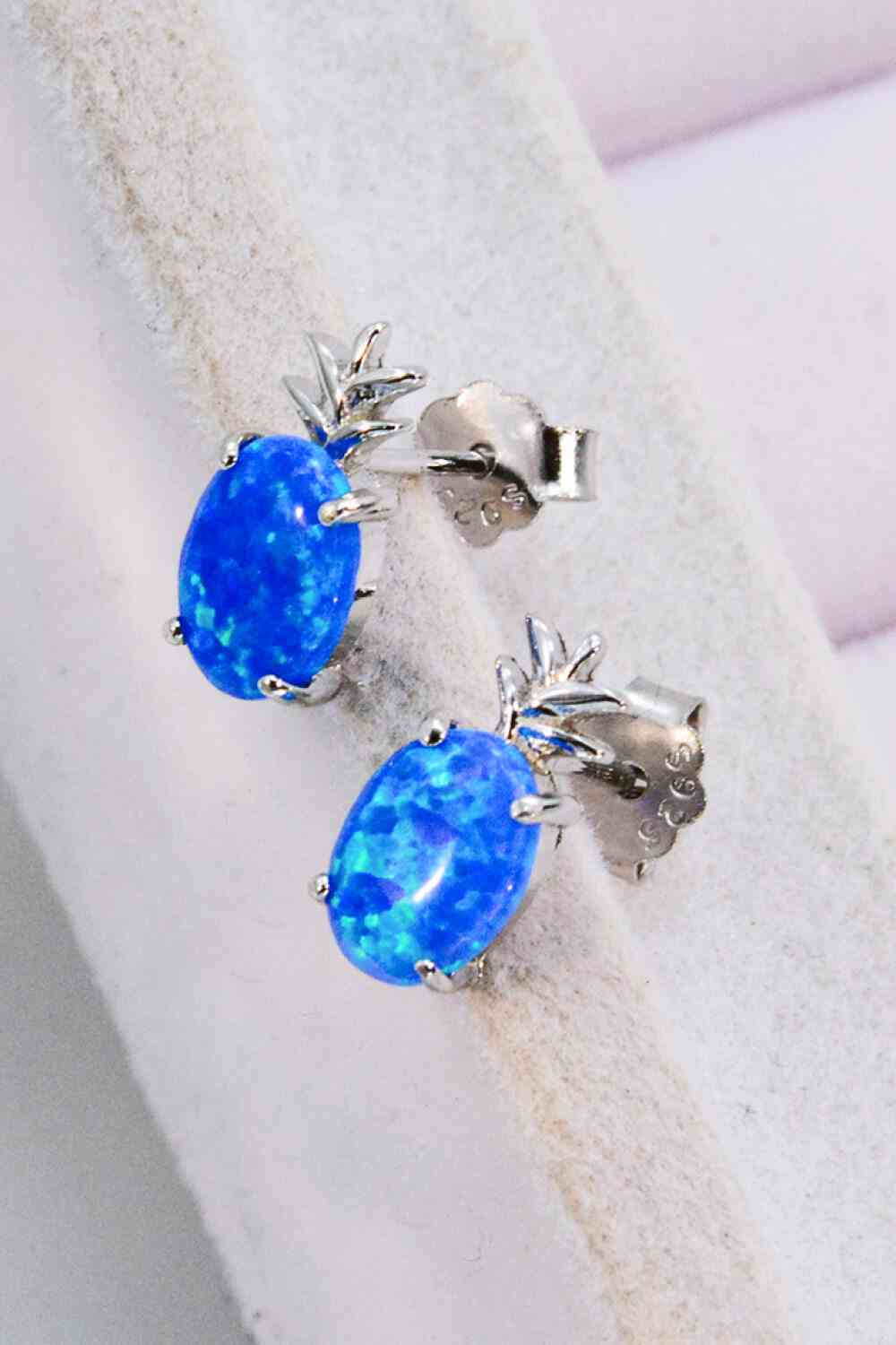 Opal Pineapple Platinum-Plated Earrings - Damned Threads